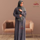 CY Material Abaya with Beads Grey