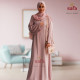 Zabia QR Abaya in Nida fabric - Pink