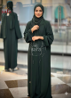 Forest Green Abaya with Abstract Crystal Design, 975