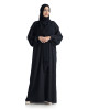 Light weight black closed abaya with stone work on sleeves & Elastic cuffs