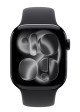 Apple Watch Series 11 GPS + Cellular 42mm Jet Black Aluminium Case with Black Sport Band S/M