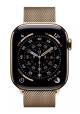 Apple Watch Series 11 GPS + Cellular 42mm Gold Titanium Case with Gold Milanese Loop