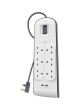 Belkin 6 Outlet Surge Protection Strip With 2 USB Port White/Grey