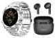 Xcell Elite 6 Smart Watch Silver Steel Strap and Soul Supermoon Wireless Earbuds