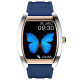 Xcell Selen Smart Watch Gold Silver Frame Blue Silicon Strap