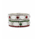 Flag Color Crystal and Stone Bangles -12 pcs set