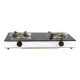 Krypton Gas Cooker Glass Top Panel Stainless Steel Tray and Frame Double Brass Burner KNGC6571