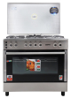 Geepas 90x60 Full Safety 5 Burner Gas Cooking Range cast Iron GCR9077FTCST