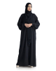 Light weight black closed abaya with stone work on sleeves & Elastic cuffs