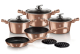 Chefline Forged Aluminum Cookware Set Metallic Bronze 10 Pieces