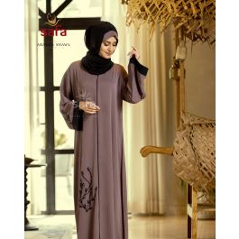 Casual Brown A line Closed Abaya online for best price Abaya Fashion Bawwaba Oman