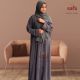 CY Material Abaya with Beads Grey