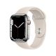 Apple Watch Series 7 GPS + Cellular, 45mm Silver Stainless Steel Case with Starlight Sport Band