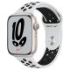 Apple Watch Nike Series 7 GPS + Cellular, 41mm Starlight Aluminum Case with Pure Platinum/Black Nike Sport Band