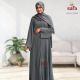 Greenish Chiffon Abaya with QR Beads