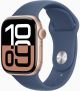 Apple Watch Series 10 GPS + Cellular 46 mm Rose Gold Aluminium Case with Denim Sport Band