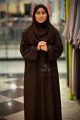 Rustic Brown Abaya with Wheat Stalk Beadwork, 947