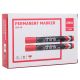 Deli Permanent Marker Chisel Tip 1.5-5mm 12PCS Red #EU10140