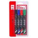 Deli Permanent Marker Chisel Tip 1.5-5mm 4PCS Assorted #EU10101