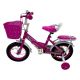 12 Inch Kids Bicycle with front basket and support wheels, Pink FN2030-12