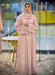 Soft Pink Abaya with Fringed Layering and Beaded Work, 781