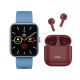 Xcell G5 Talk Smart Watch Blue + Xcell Soul 11 True Wireless In Ear Earbuds Maroon