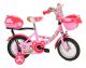 Children's Bike with Support Wheel and Basket for Girls, Pink, 12 Inch LBP412