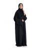 Light weight closed black abaya with simple stone work