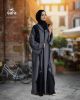 Light Weight Grey & Black Open Abaya