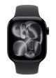 Apple Watch Series 11 GPS + Cellular 42mm Jet Black Aluminium Case with Black Sport Band S/M