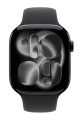 Apple Watch Series 11 GPS + Cellular 46mm Jet Black Aluminium Case with Black Sport Band S/M