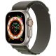 Apple Watch Ultra GPS + Cellular, 49mm Titanium Case with Green Alpine Loop - Small