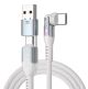 STATIK 360 Degree Rotatable PowerPivot Nylon Cable USB-C to USB-C 2 Meter with Additional USB-A Adapter White