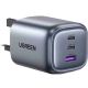 Ugreen Nexode 65W USB C Wall Charger - 3 Ports Space Gray