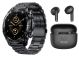 Xcell Elite 6 Smart Watch Black Steel Strap and Soul 17 True Wireless Earbuds Black/ White