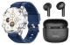 Xcell Elite 6 Smart Watch Blue Silicon Strap and Soul 17 True Wireless Earbuds Black/ White