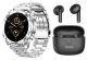 Xcell Elite 6 Smart Watch Silver Steel Strap and Soul 17 True Wireless Earbuds Black/ White
