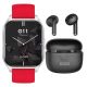 Xcell G11 Smart Watch Red and Soul 17 Pro True Wireless Earbuds Black/ White