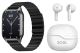 Xcell G11 SIG Smart Watch Black and Soul 16 True Wireless Earbuds Black/ White