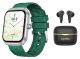 Xcell G12 Smart Watch Green and Apollo 7 Earbuds Black/ White