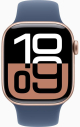 Apple Watch Series 10 GPS + Cellular 46 mm Rose Gold Aluminium Case with Denim Sport Band
