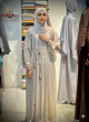 Shimmering Beige Abaya with Pearl and Floral Embroidery, 940