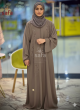Modern Taupe (Brownish-Gray) Abaya with Symmetrical Bubble Design, 880