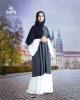 Green & White Open Abaya with stone work