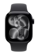 Apple Watch Series 11 GPS + Cellular 42mm Jet Black Aluminium Case with Black Sport Band S/M