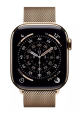 Apple Watch Series 11 GPS + Cellular 42mm Gold Titanium Case with Gold Milanese Loop