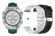 Swiss Military DOM3 Green Silicon Strap Plus 2 Premium straps inbo GRNSIST-2PREST