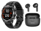 Xcell Elite 6 Smart Watch Black Silicon Strap and Soul Supermoon Wireless Earbuds