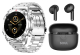 Xcell Elite 6 Smart Watch Silver Steel Strap and Soul Supermoon Wireless Earbuds