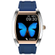 Xcell Selen Smart Watch Gold Silver Frame Blue Silicon Strap